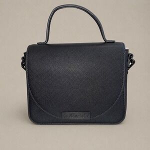 Steve Madden Bmelodie Crossbody Bag Black Saffiano Satchel Top Handle Purse